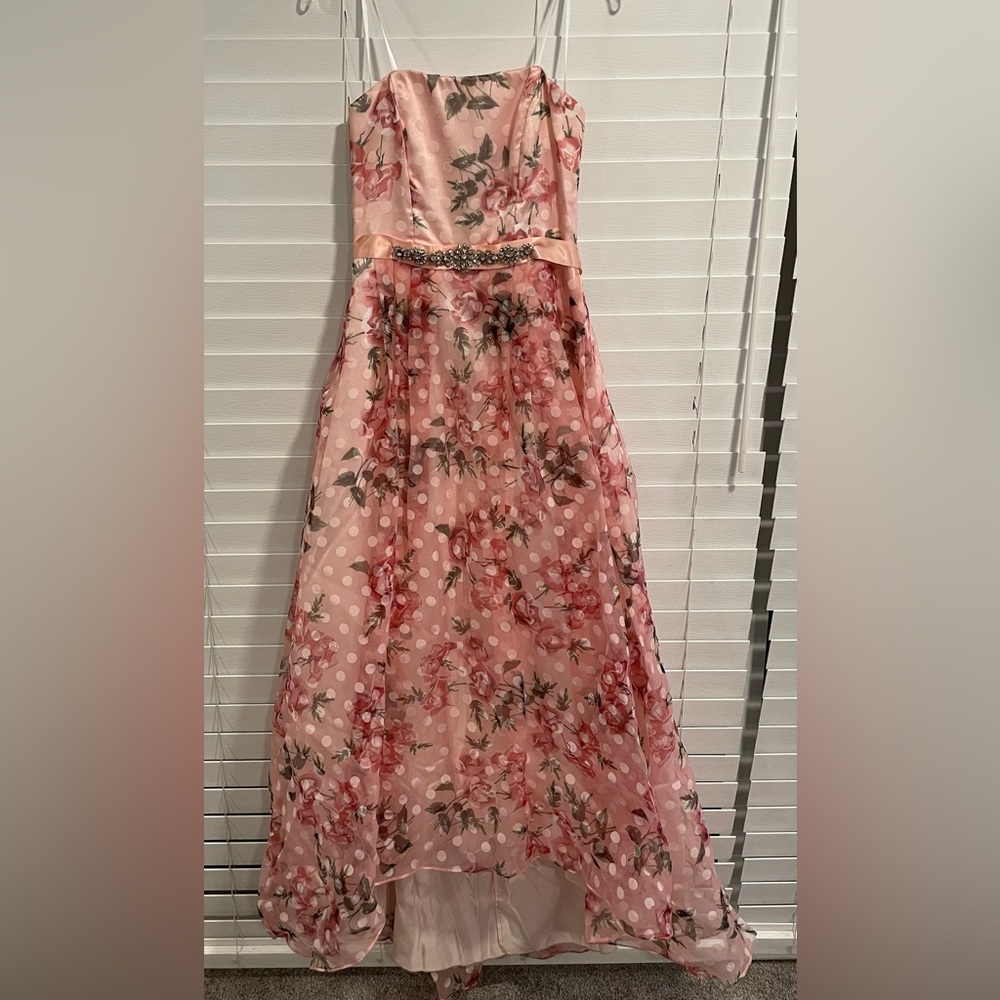 Pink, Floral Formal Gown
